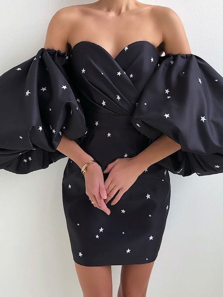 Robe Sexy Dos Nu À Manches Trois-quarts Au-dessus Du Genou Pour Femmes