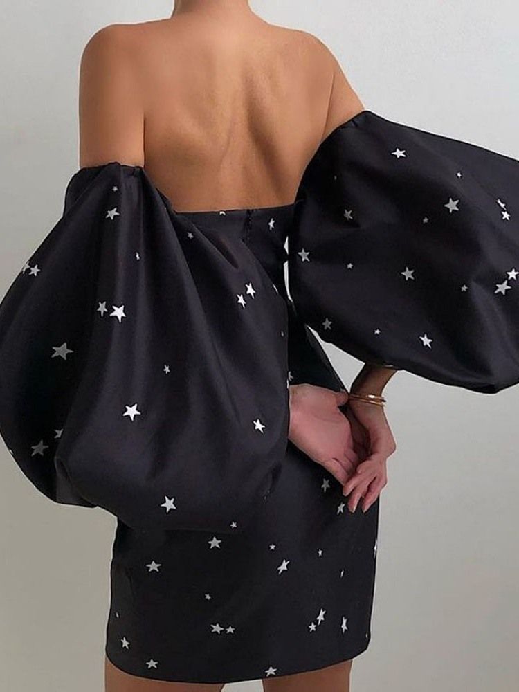 Robe Sexy Dos Nu À Manches Trois-quarts Au-dessus Du Genou Pour Femmes