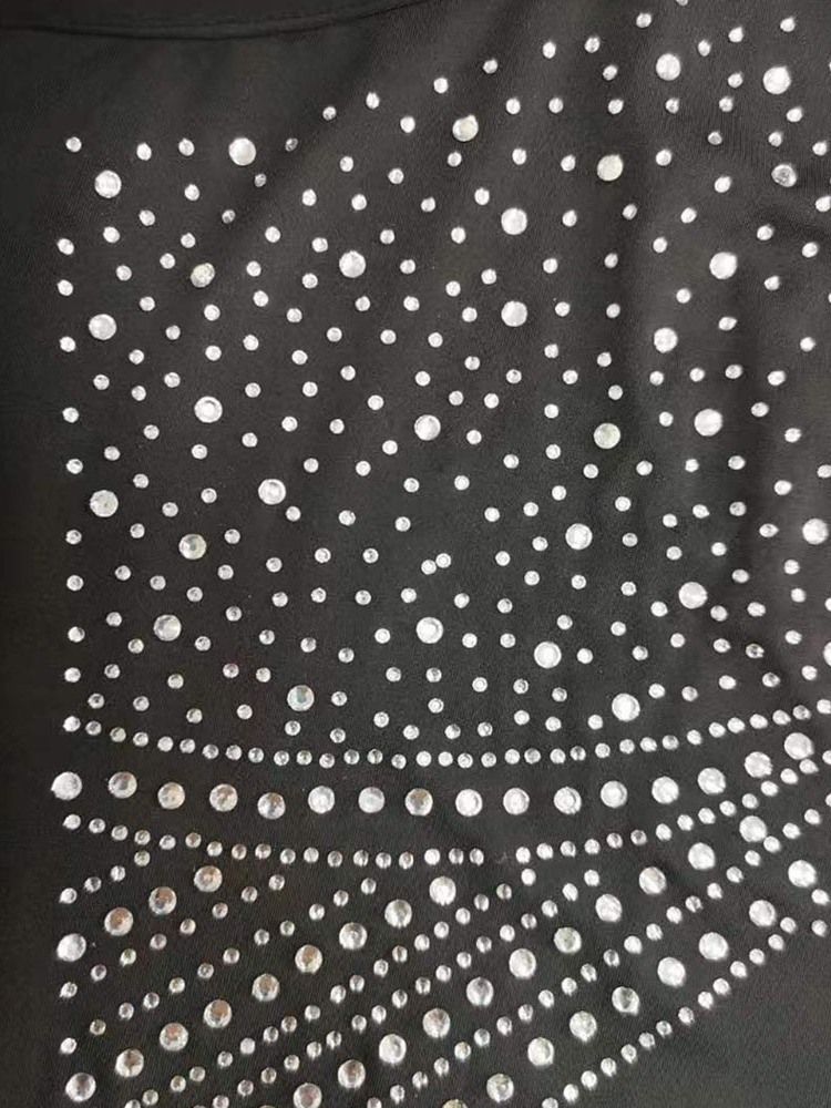 Robe Sexy Sans Manches En Diamant À Mi-mollet Pour Femmes