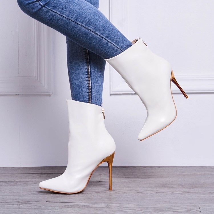 Bottes Blanches À Talons Ultra-hauts À Bout Pointu Pour Femmes