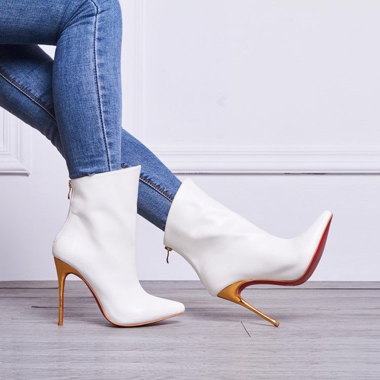 Bottes Blanches À Talons Ultra-hauts À Bout Pointu Pour Femmes