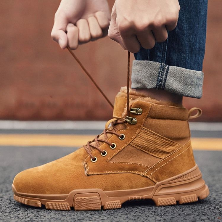 Bottes En Daim À Bout Rond Et À Lacets Sur Le Devant Pour Hommes