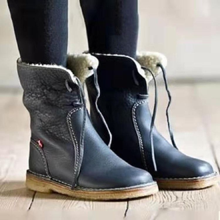 Bottes Décontractées À Lacets Sur Le Devant À Talons Carrés Pour Femmes