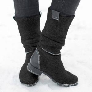 Bottes À Enfiler Pour Femmes À Bout Rond Et Patchwork