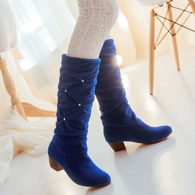 Bottes Pour Femmes À Bout Rond Et À Enfiler En Strass