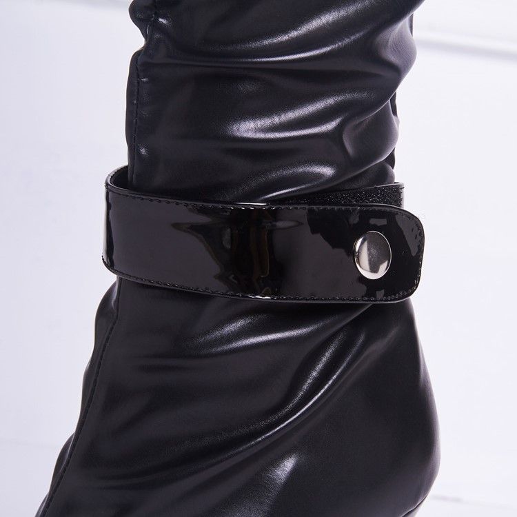 Bottes Hautes Noires Cool Buckles Pour Femmes