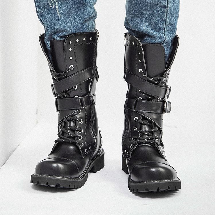 Bottes Pour Hommes À Bout Rond Et À Fermeture Éclair Sur Le Côté