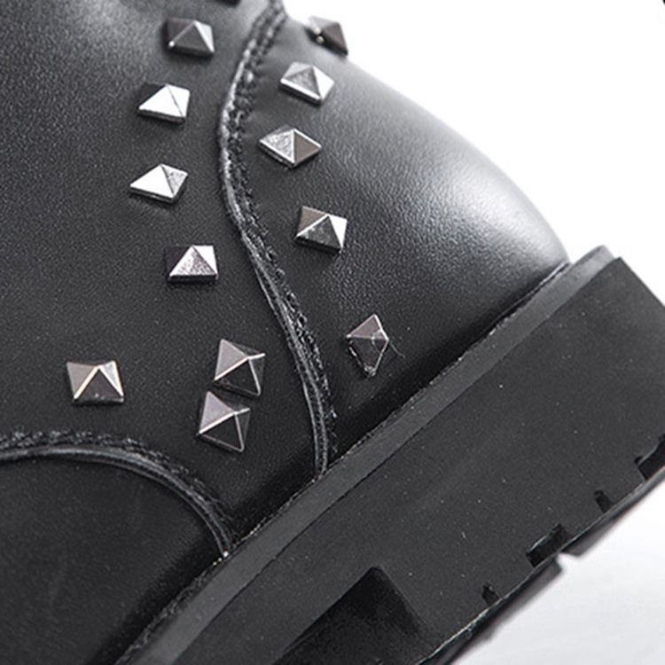 Bottes Pour Hommes À Bout Rond Et À Glissière Latérale Avec Rivets