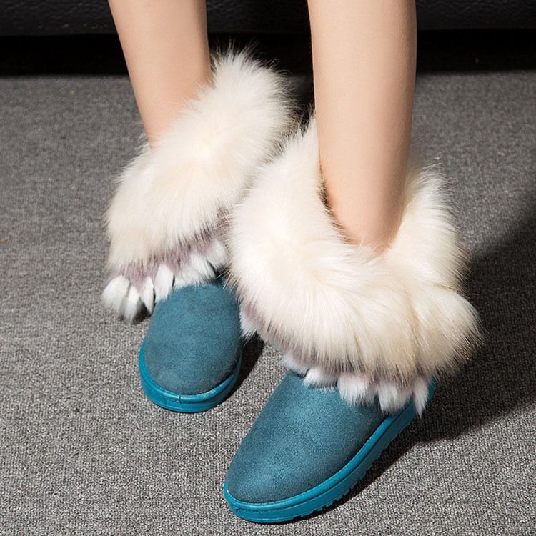 Bottes De Neige À Enfiler Color Block Pour Femmes