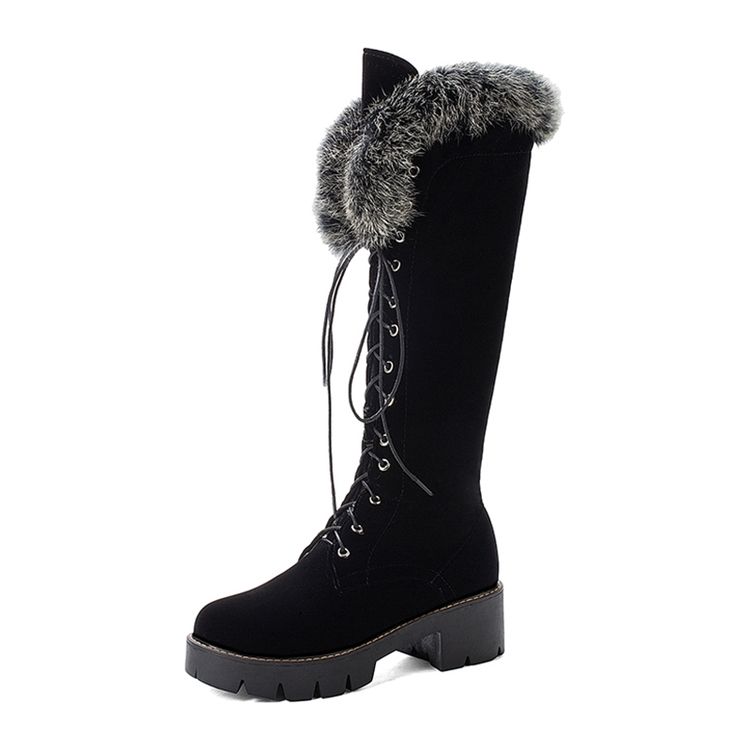 Bottes De Neige Pour Femmes À Bout Rond Et À Bout Rond En Fausse Fourrure