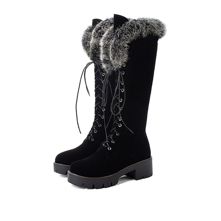 Bottes De Neige Pour Femmes À Bout Rond Et À Bout Rond En Fausse Fourrure