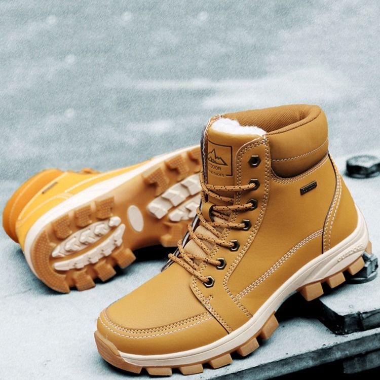 Bottes De Neige Pour Hommes À Bout Rond Et À Lacets