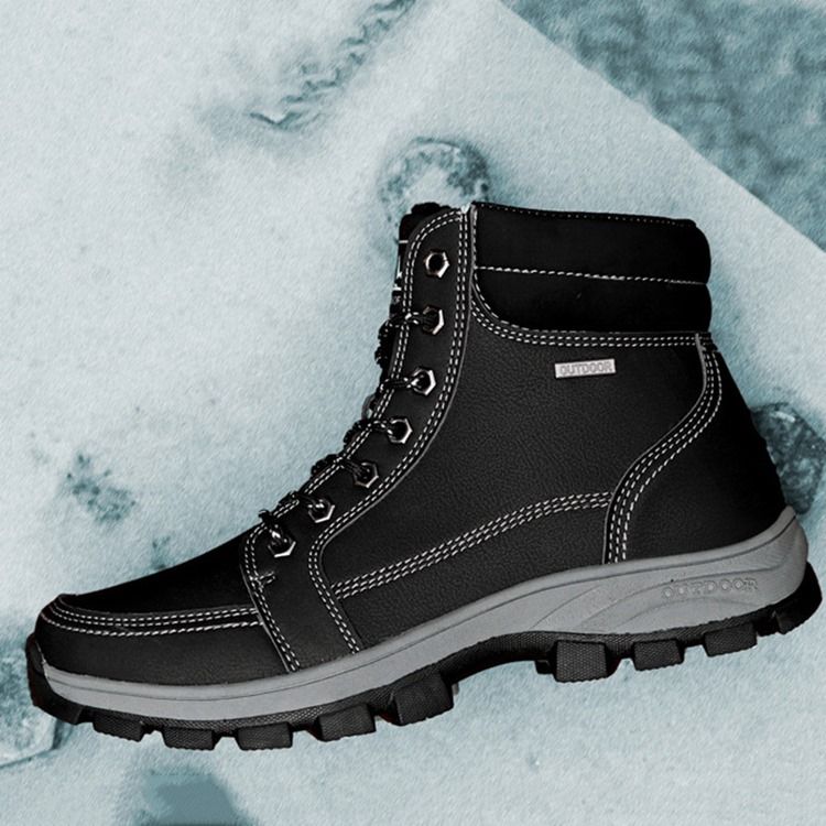 Bottes De Neige Pour Hommes À Bout Rond Et À Lacets