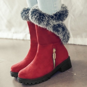 Bottes De Neige Mignonnes En Fourrure Pour Femmes