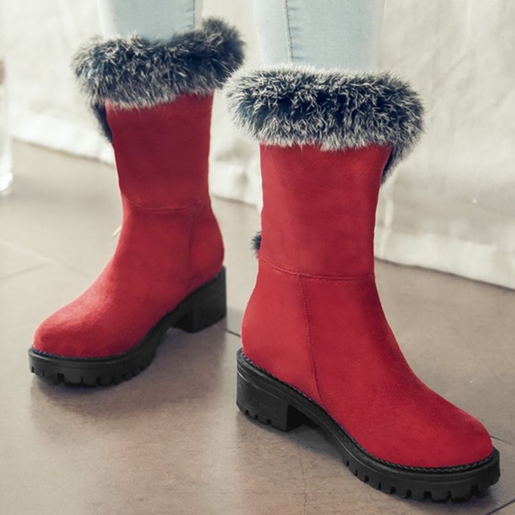 Bottes De Neige Mignonnes En Fourrure Pour Femmes