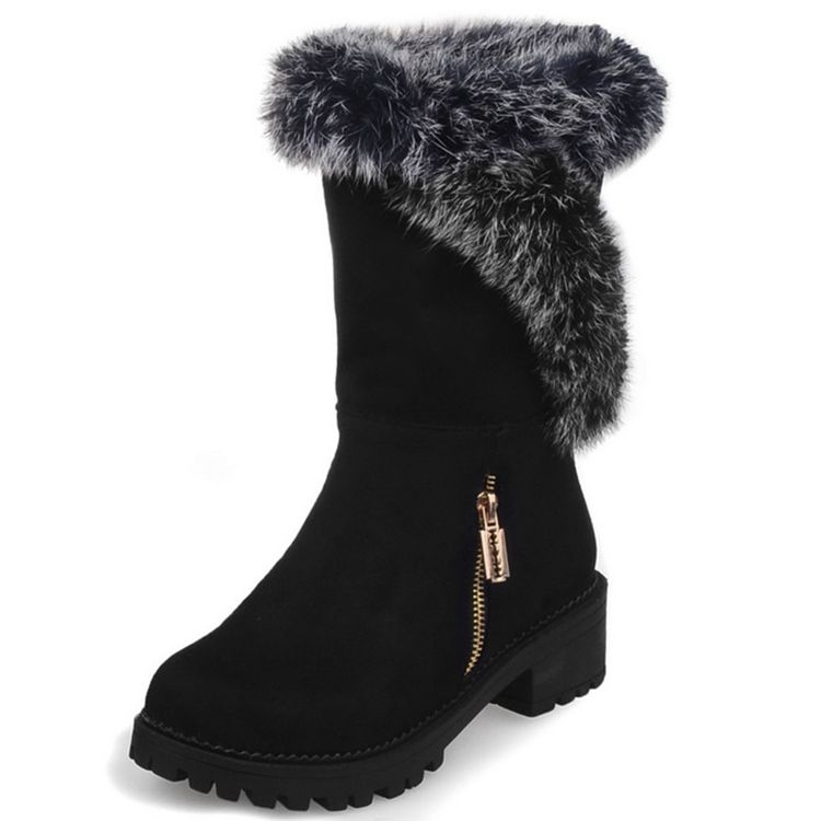 Bottes De Neige Mignonnes En Fourrure Pour Femmes