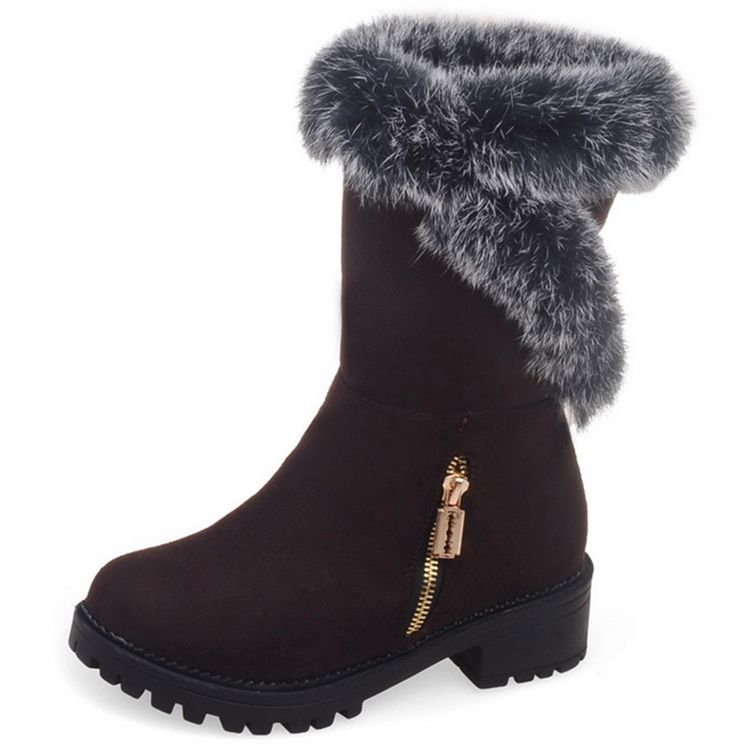 Bottes De Neige Mignonnes En Fourrure Pour Femmes