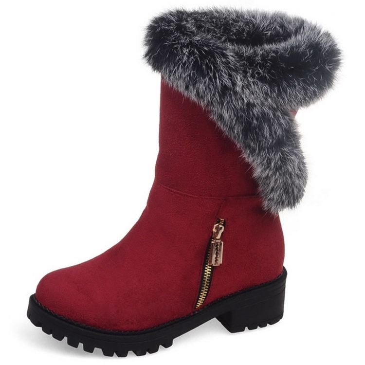 Bottes De Neige Mignonnes En Fourrure Pour Femmes