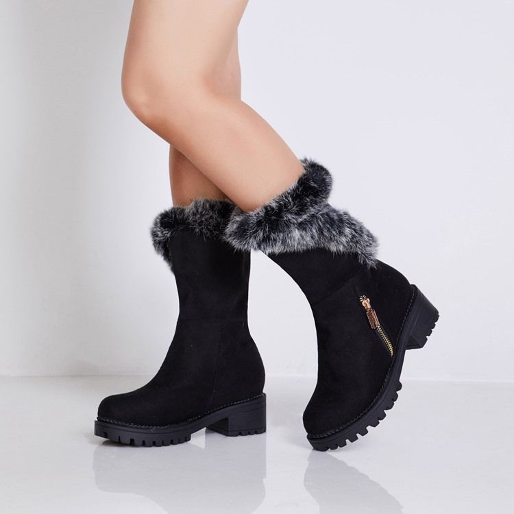 Bottes De Neige Mignonnes En Fourrure Pour Femmes