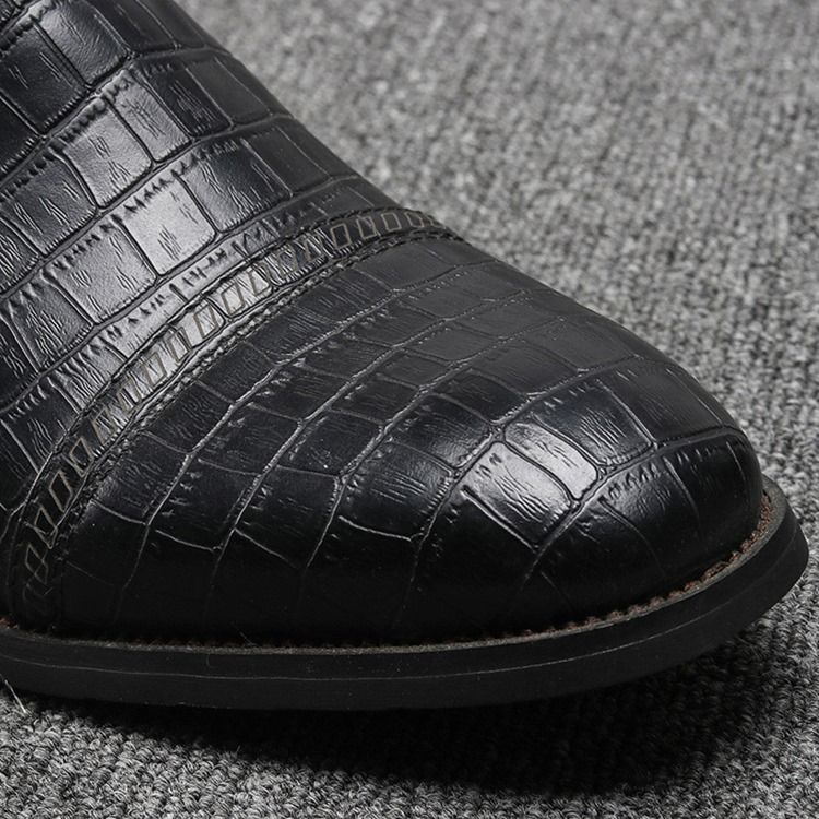 Bottes En Pu Unies À Bout Pointu Et Fermeture Éclair Latérale Pour Hommes