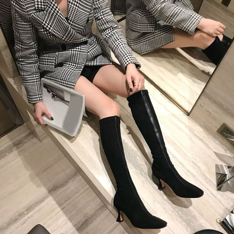 Bottes À Talons Hauts Et À Bout Carré Pour Femmes