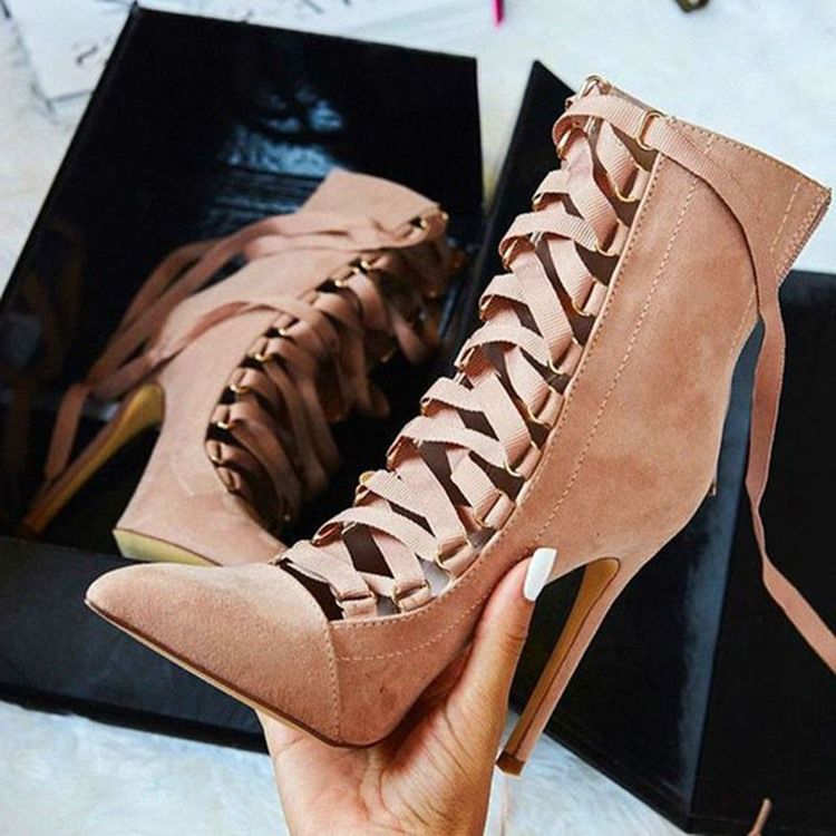 Bottes À Talons Ultra-hauts À Bout Pointu Et À Bride Croisée Pour Femmes