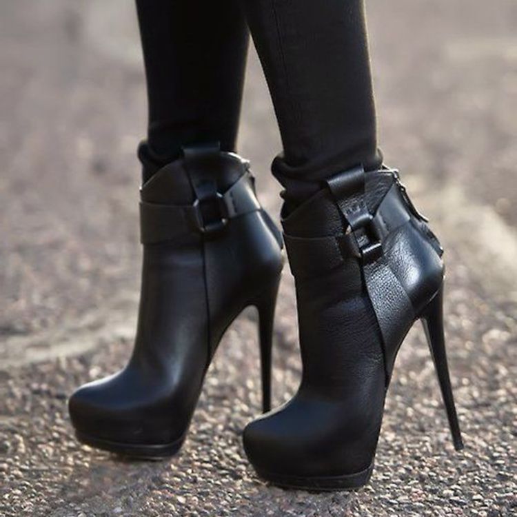 Bottes Ultra-hautes Modernes Noires Pour Femmes