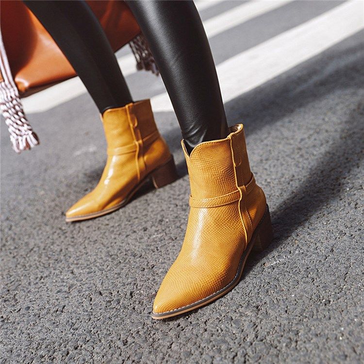 Bottines Pour Femmes À Bout Pointu Et À Enfiler Unies