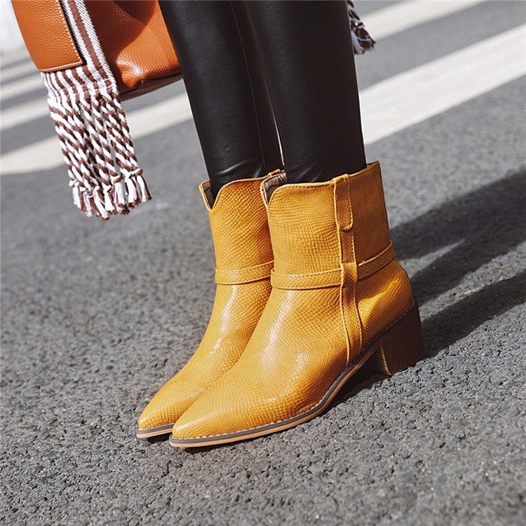 Bottines Pour Femmes À Bout Pointu Et À Enfiler Unies