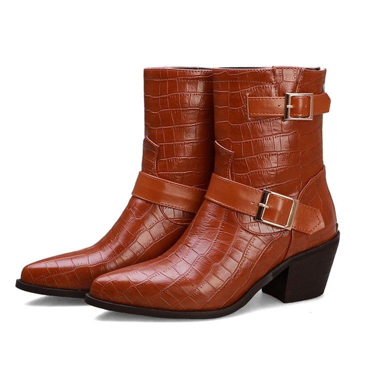 Bottines Pour Femmes À Bout Pointu Et À Glissière Au Dos