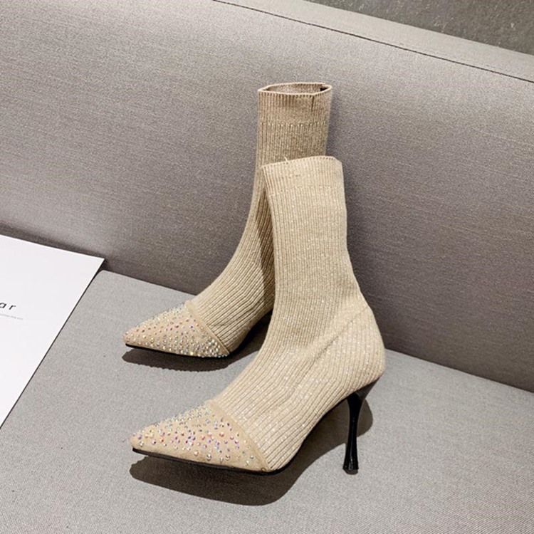 Bottines Pour Femmes À Talons Aiguilles Et Strass