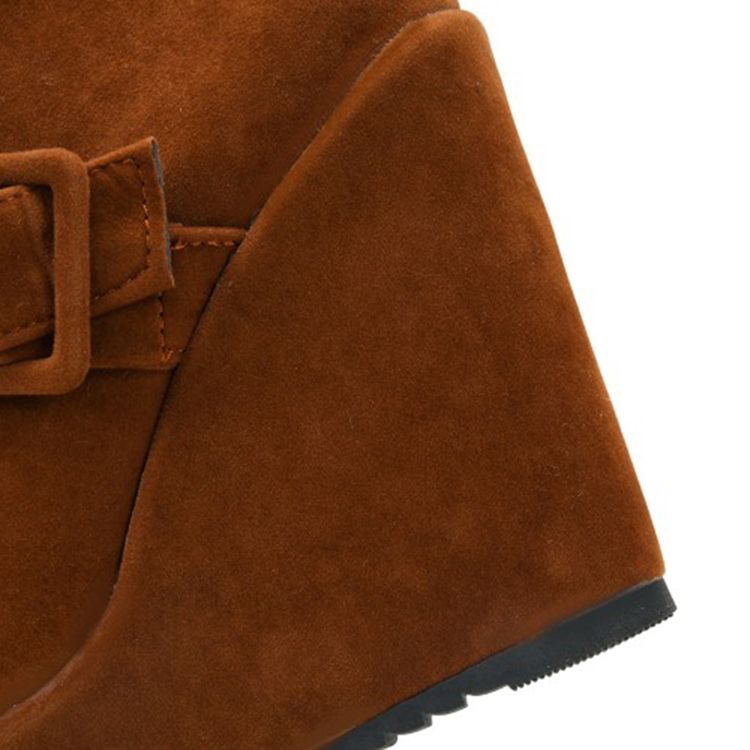 Bottines À Talon Compensé Pour Femmes Avec Plateforme À Boucle