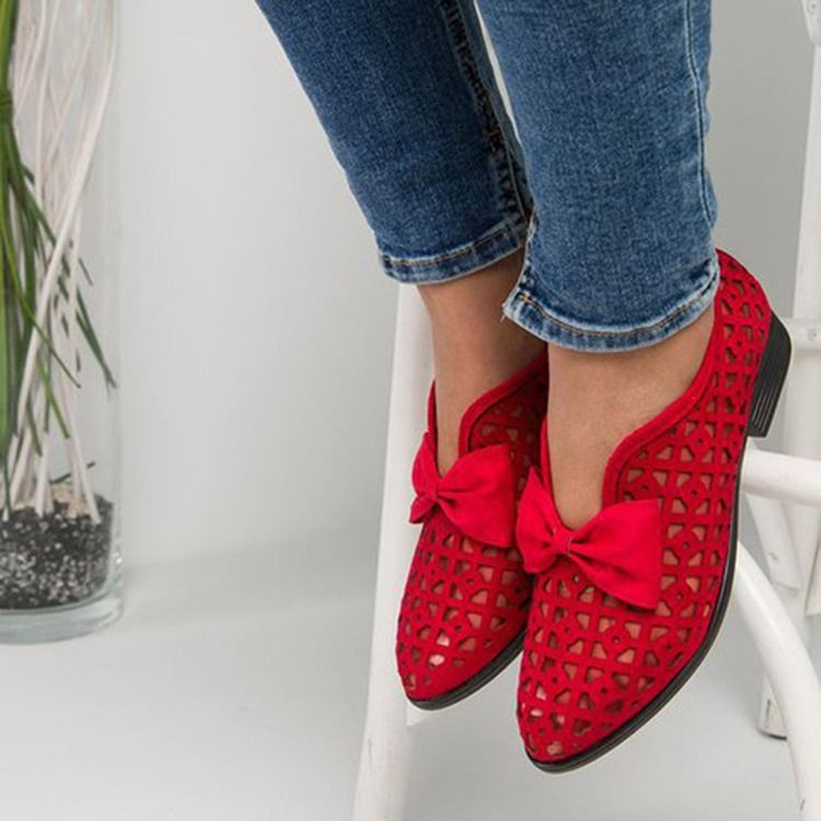 Chaussures Fines Sans Lacets À Talons Carrés Pour Femmes