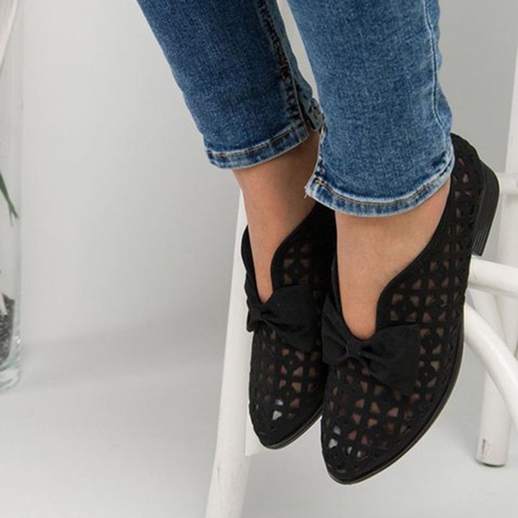 Chaussures Fines Sans Lacets À Talons Carrés Pour Femmes