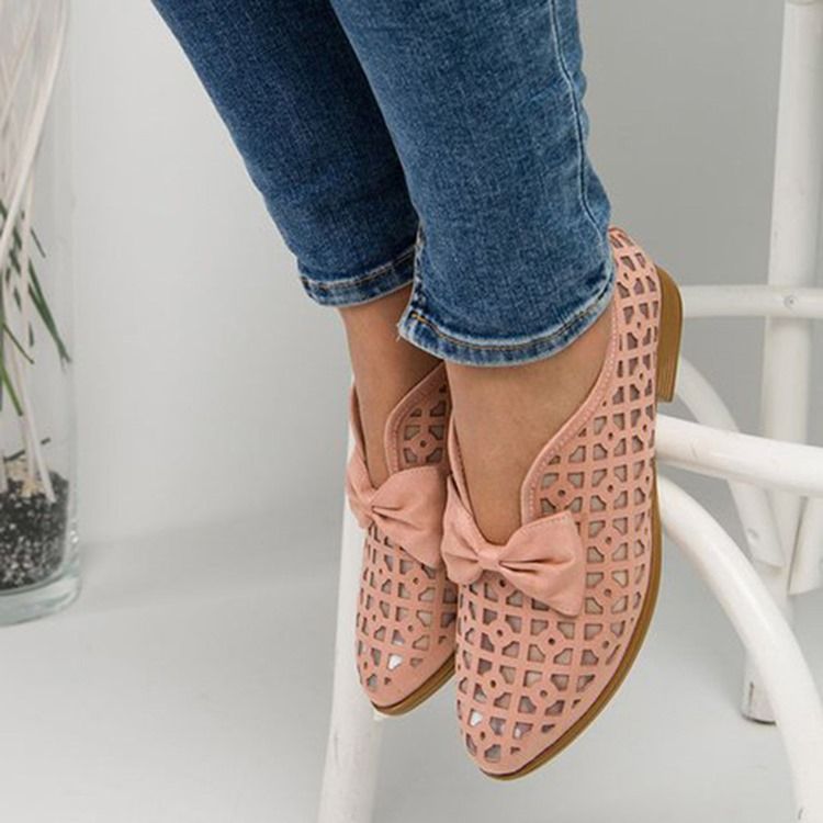 Chaussures Fines Sans Lacets À Talons Carrés Pour Femmes