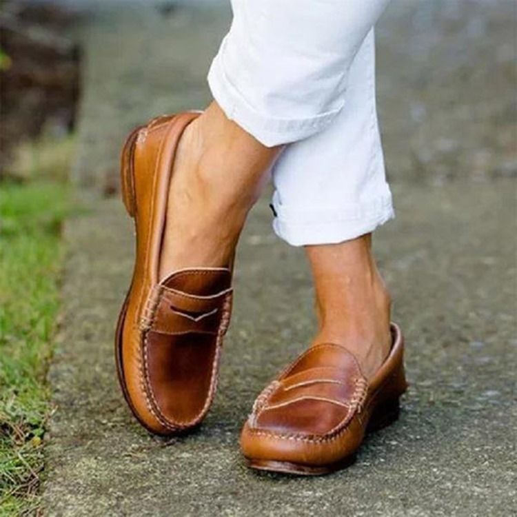 Chaussures Plates À Enfiler Pour Femmes Avec Des Chaussures Minces Et Décontractées