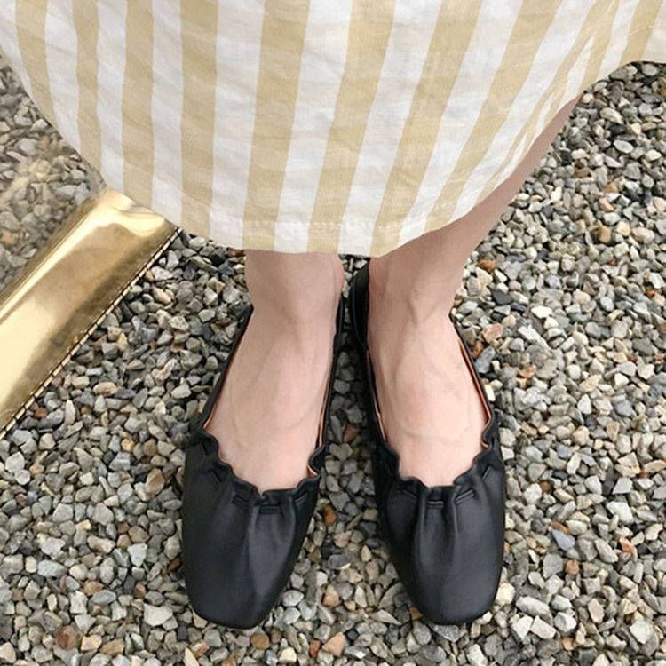 Chaussures Plates Pour Femmes À Bout Carré Et Talon Carré