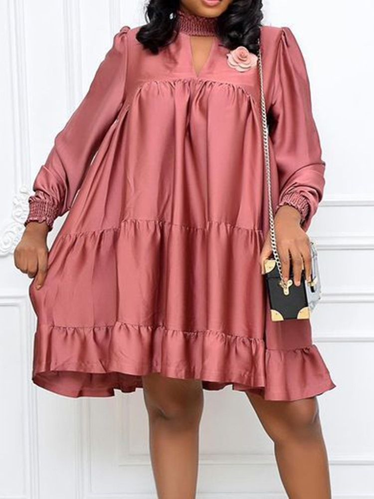 Robe Asymétrique À Col Roulé Et Longueur Au Genou Pour Femmes