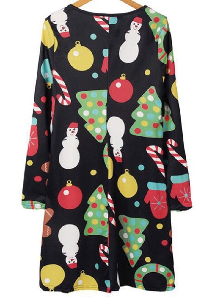 Robe De Cocktail De Fête De Noël Au-dessus Du Genou À Manches Longues Et À Manches Longues Pour Femmes