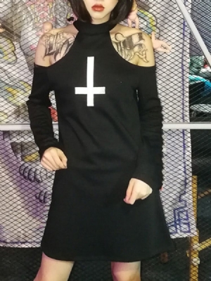 Robe De Costume D'halloween À Manches Longues Pour Femmes Au-dessus Du Genou