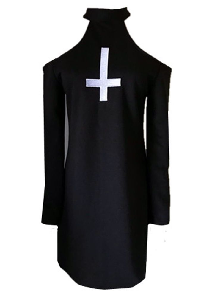 Robe De Costume D'halloween À Manches Longues Pour Femmes Au-dessus Du Genou