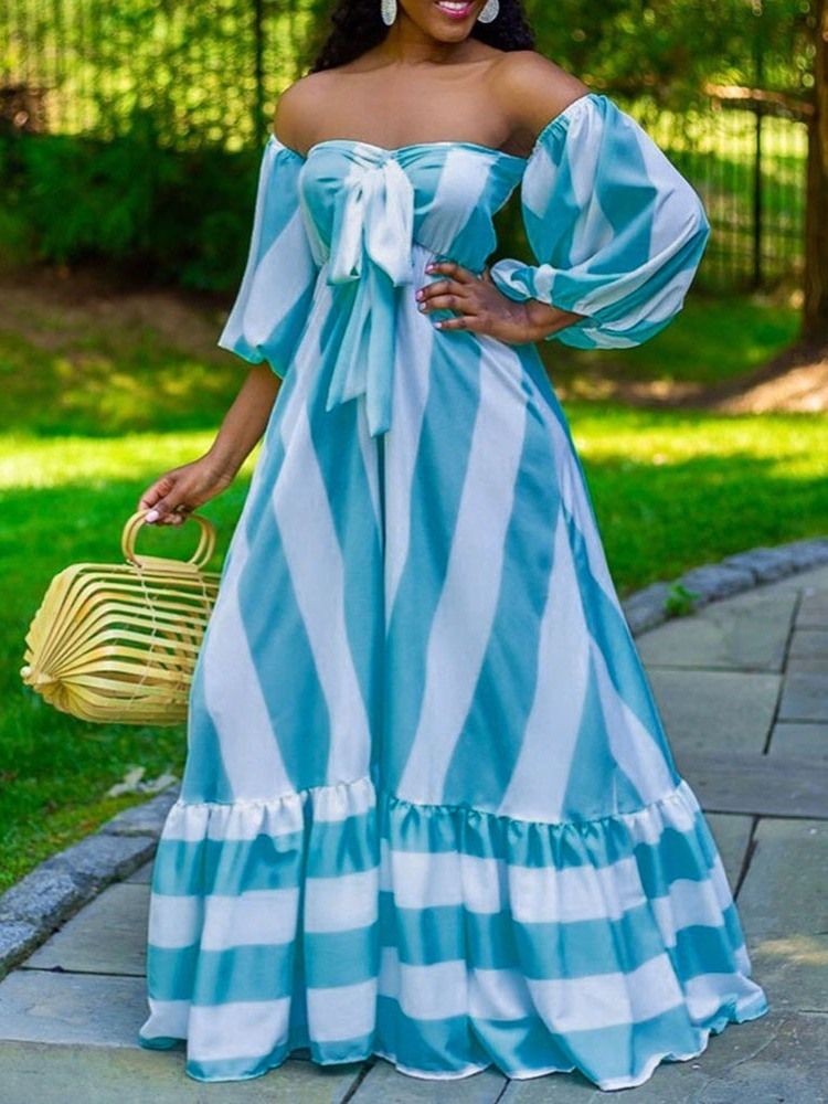 Robe D'automne À Manches Longues Et À Épaules Dénudées Pour Femmes