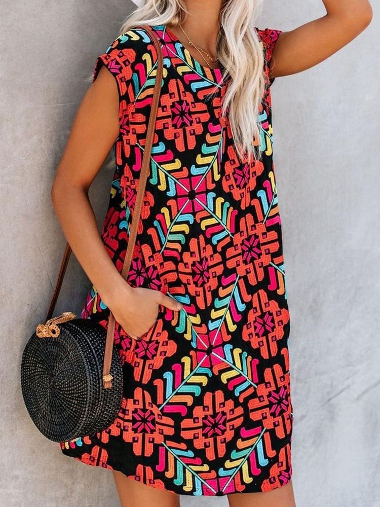 Robe Décontractée À La Mode Africaine Pour Femmes Au-dessus Du Genou