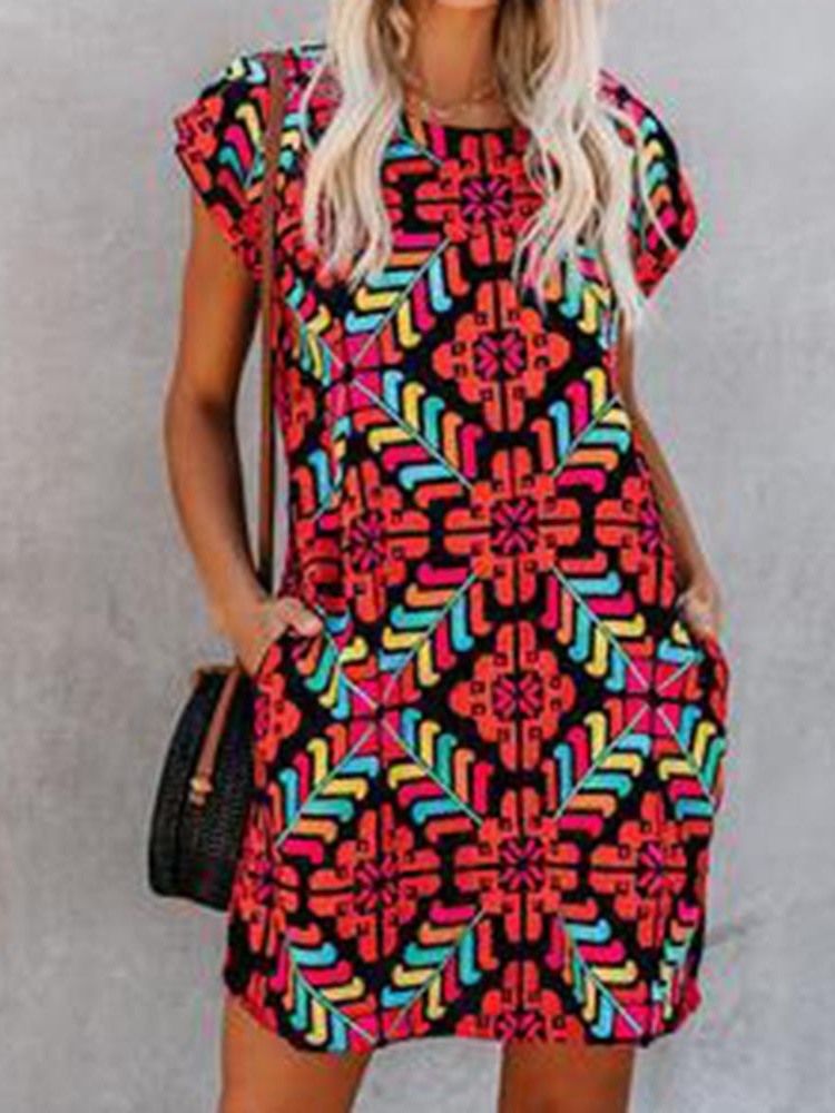 Robe Décontractée À La Mode Africaine Pour Femmes Au-dessus Du Genou