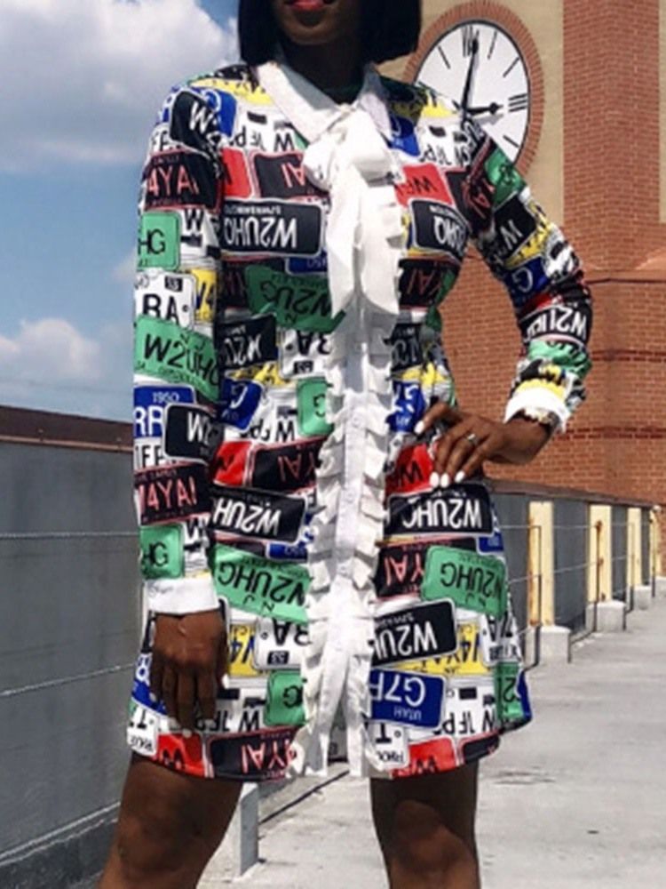 Robe Décontractée À Taille Haute Pour Femmes Avec Col À Lisière Filandreux Au-dessus Du Genou