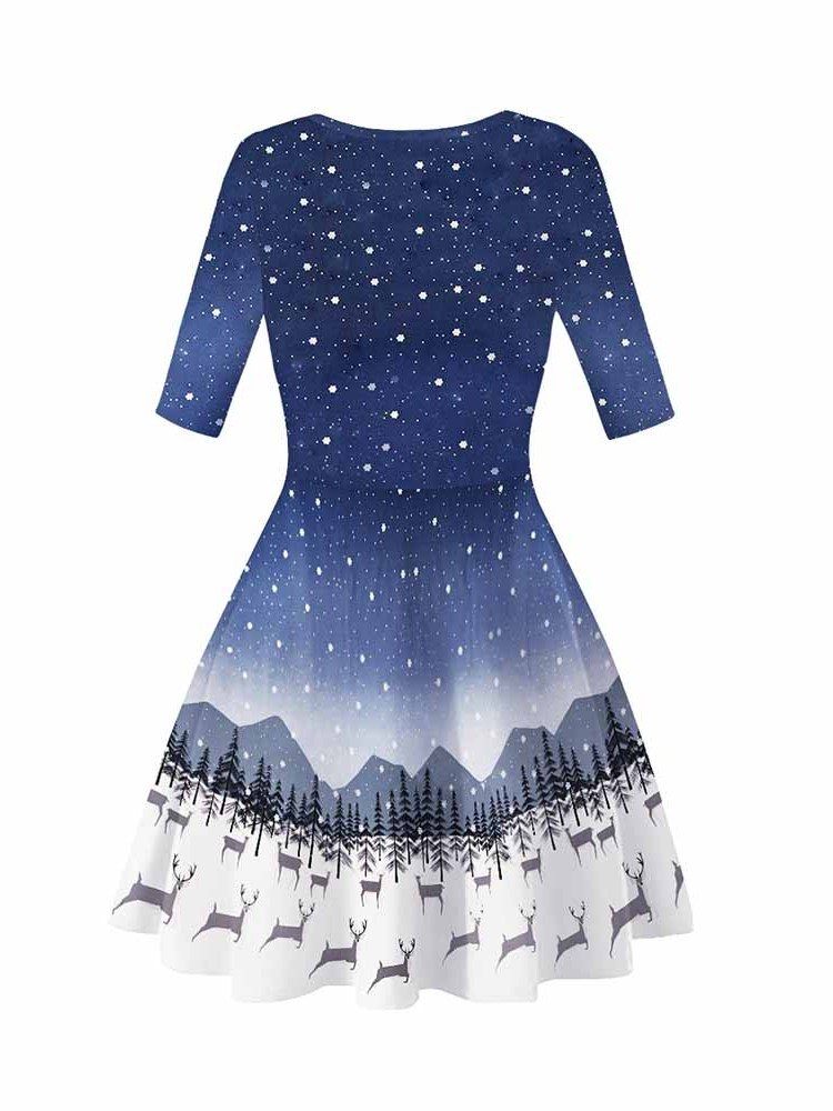 Robe D'été De Dessin Animé À Manches Courtes Et À Col Rond Pour Femme