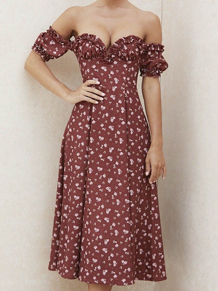 Robe D'été À Manches Courtes Et À Manches Courtes Pour Femmes