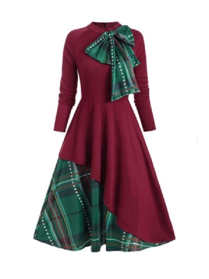 Robe Douce Pour Femmes Avec Col À Manches Longues Et Nœud Papillon