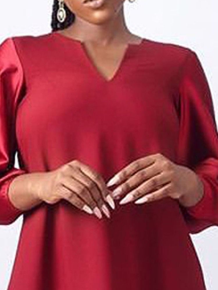 Robe À Enfiler Unie À Manches Trois-quarts Et À Manches Longues Pour Femmes