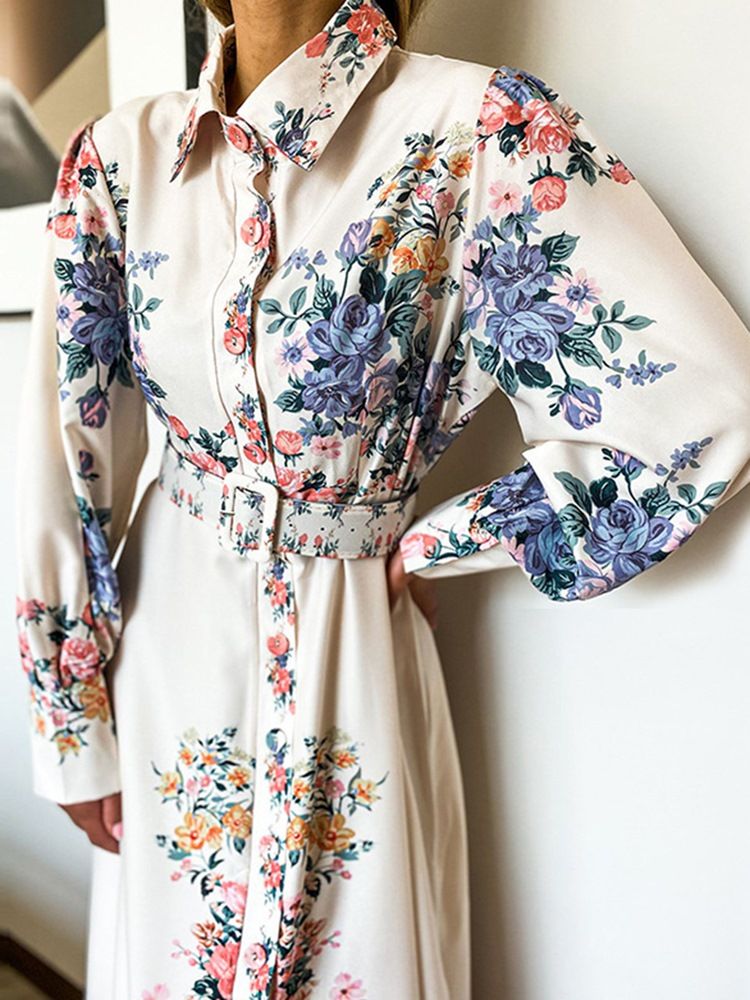 Robe Pour Femme À Boutonnage Simple Et À Manches Longues